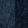 Georgia Twin Bedspread | Midnight | georgia fabric shown with the cotton jacquard side on the left and chenille jacquard side on the right in midnight, a rich indigo tone