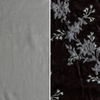 Lynette Luxe Duvet Cover | Moonlight | an image of tencel and embroidered silk velvet side-by-side in moonlight, a cool grey tone.