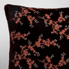 Lynette Throw Pillow | Autumn | a close up of a corner of lynette embroidered silk velvet in autumn, a rich terracotta tone.