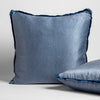 Paloma Sham | Tahoe Blue | Shams leaning upright on white sheeting against a white background.