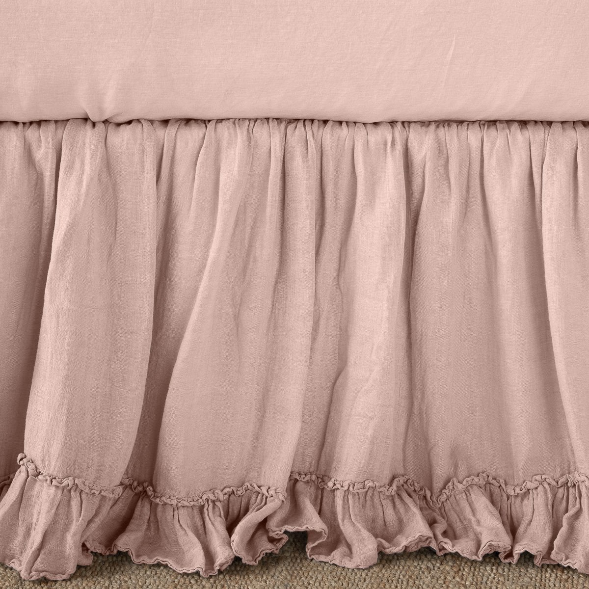 Pink ruffle bed outlet skirt queen