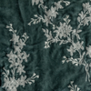 Lynette Yardage | Eucalyptus | A close up of embroidered silk velvet fabric in eucalyptus, a soft light green.