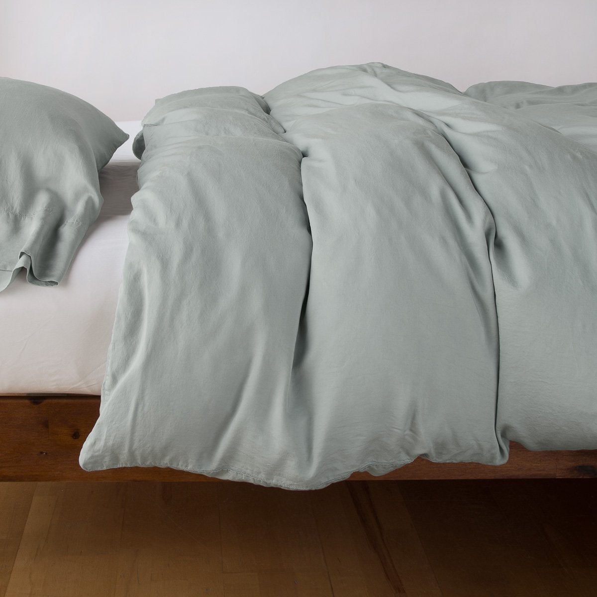 Twin Washed Linen Duvet Cover In Light Grey